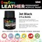Jet Black Premium Acrylic Leather and Shoe Paint, 2 oz Bottle - Flexible, Crack, Scratch, Peel Resistant - Artist Create Custom Sneakers, Jackets, Bags, Purses